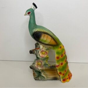 Vintage Bradley Exclusives Japan Peacock Ceramic Figurine 9''